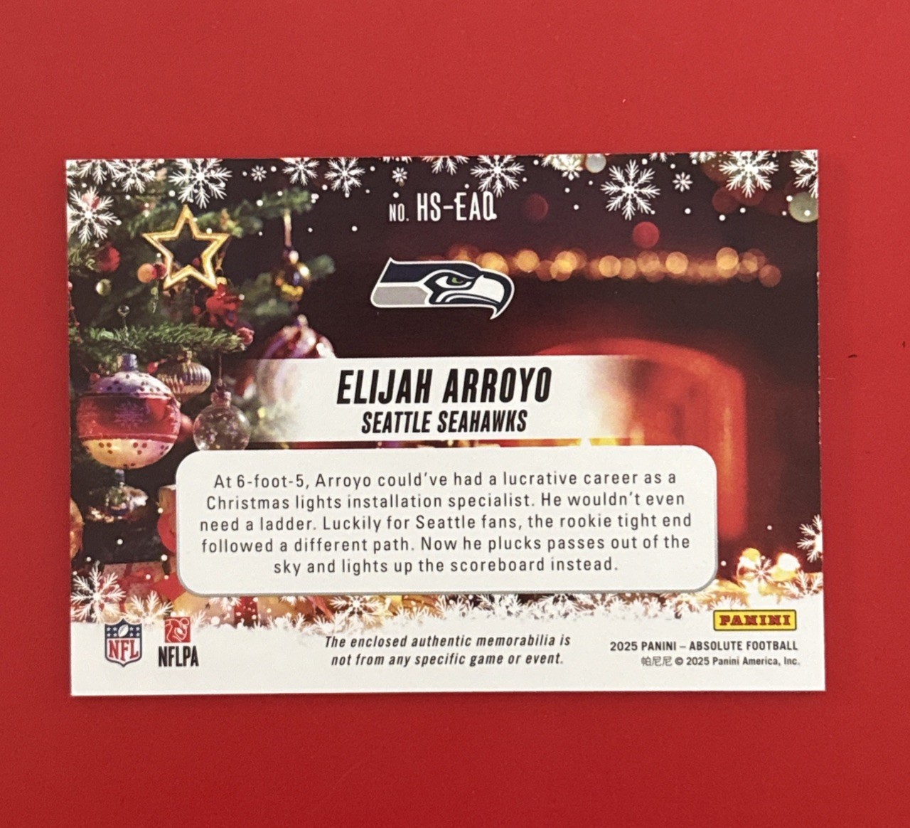2025 Absolute Advent Calendar Exclusive Holiday Suit Relic Elijah Arroyo HS-EAD