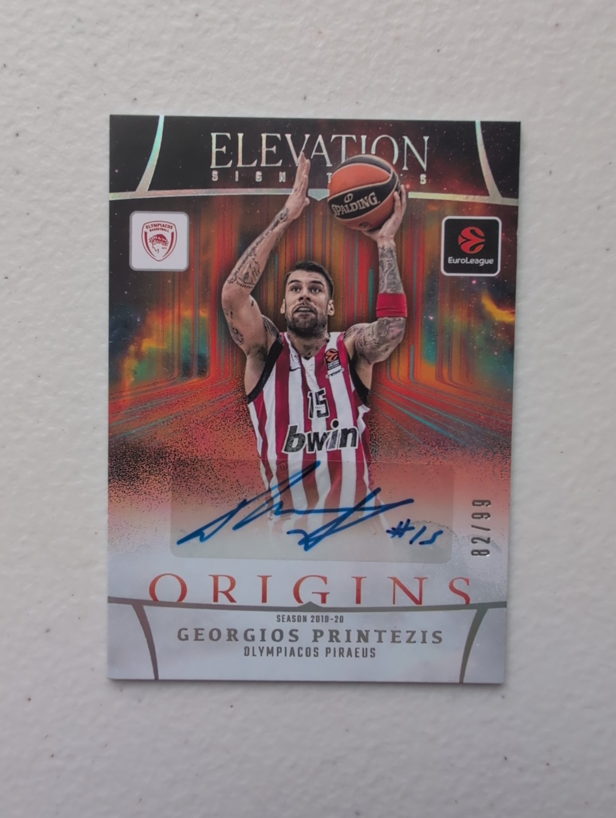 GEORGIOS PRINTEZIS 2025-26 Origins EuroLeague ELEVATION AUTO #’d /99