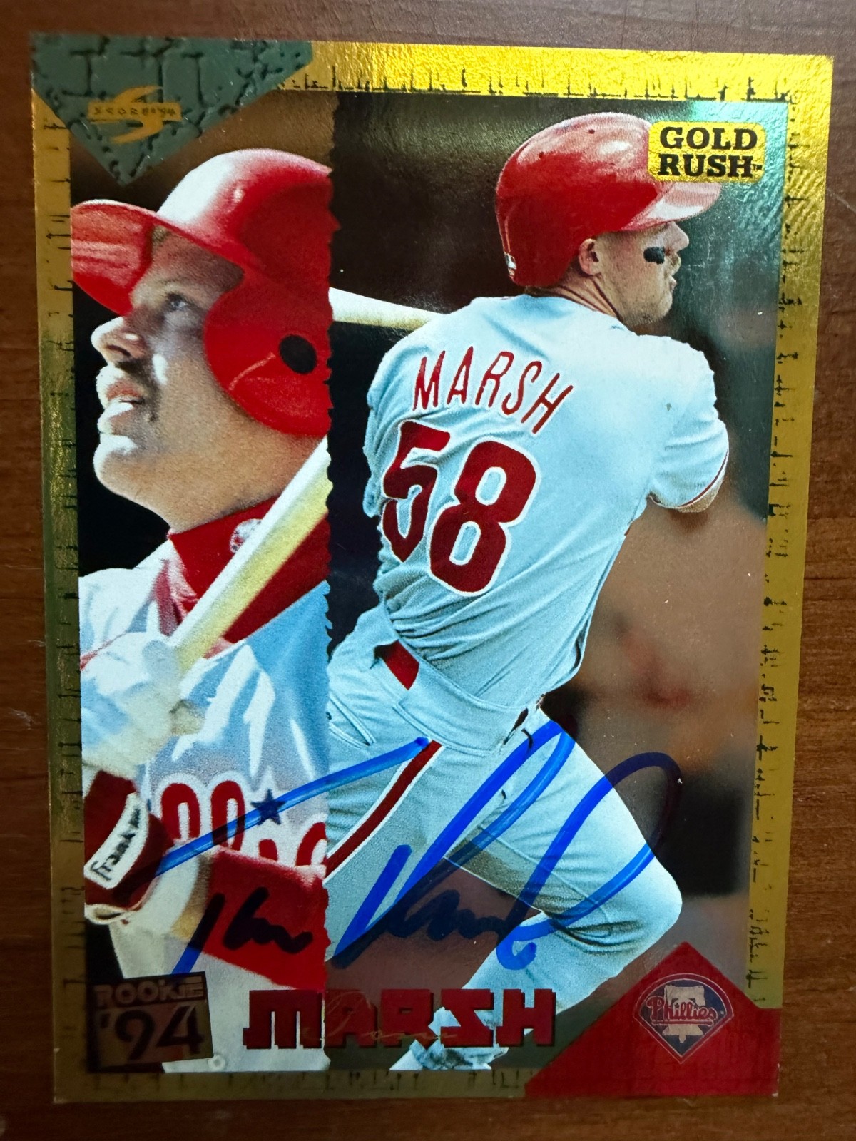 Signed 1994 Score Rookie & Traded Gold Rush – Rusty Greer