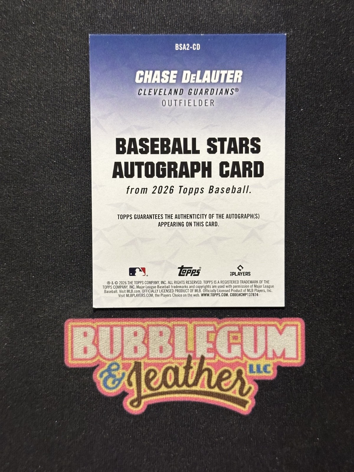 2026 Topps Series 2 Chase DeLauter Rookie Baseball Stars Auto Guardians RC