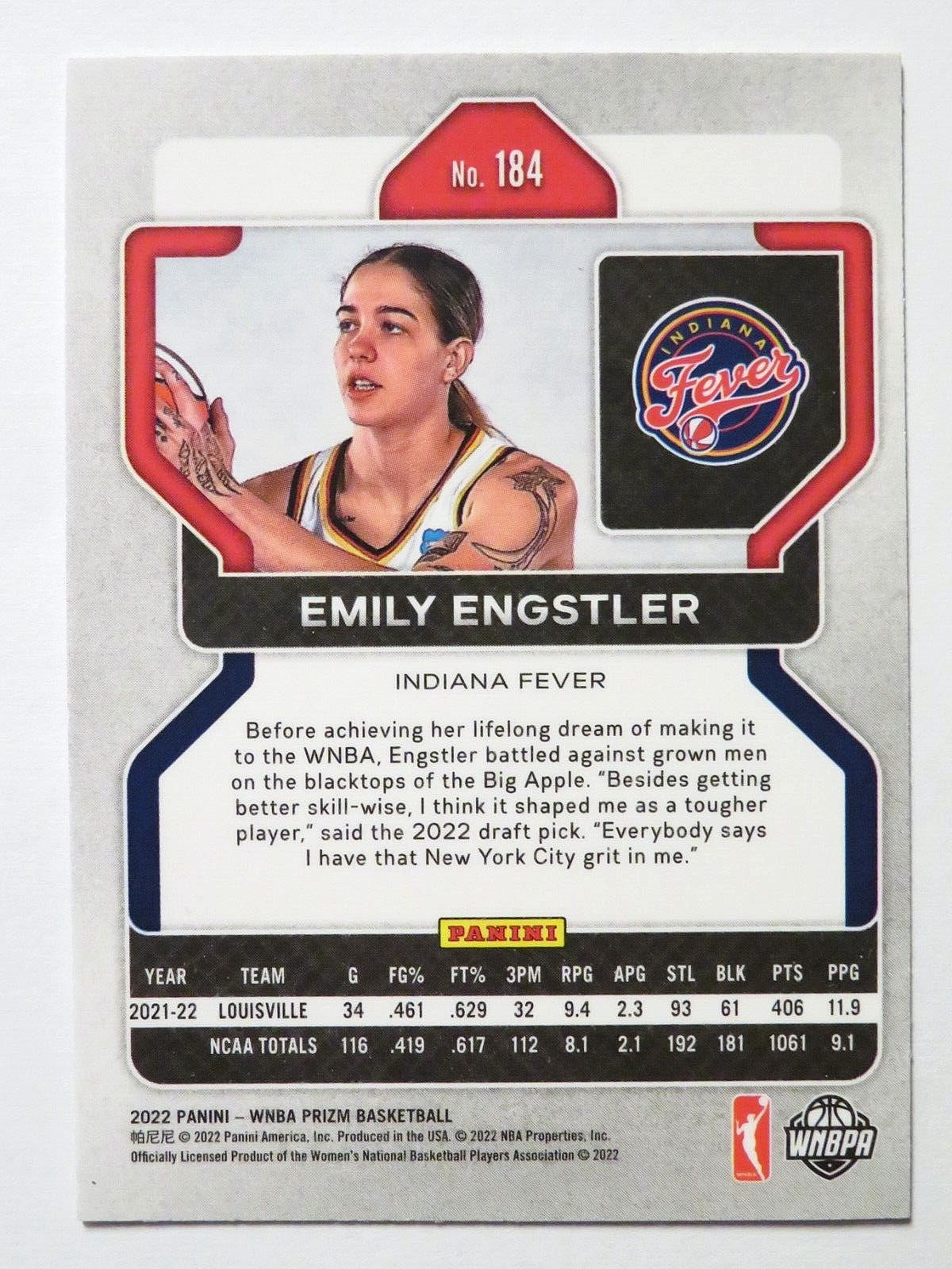 2022 Panini Prizm Basketball WNBA Emily Engstler Base Rookie Card #184 Fever