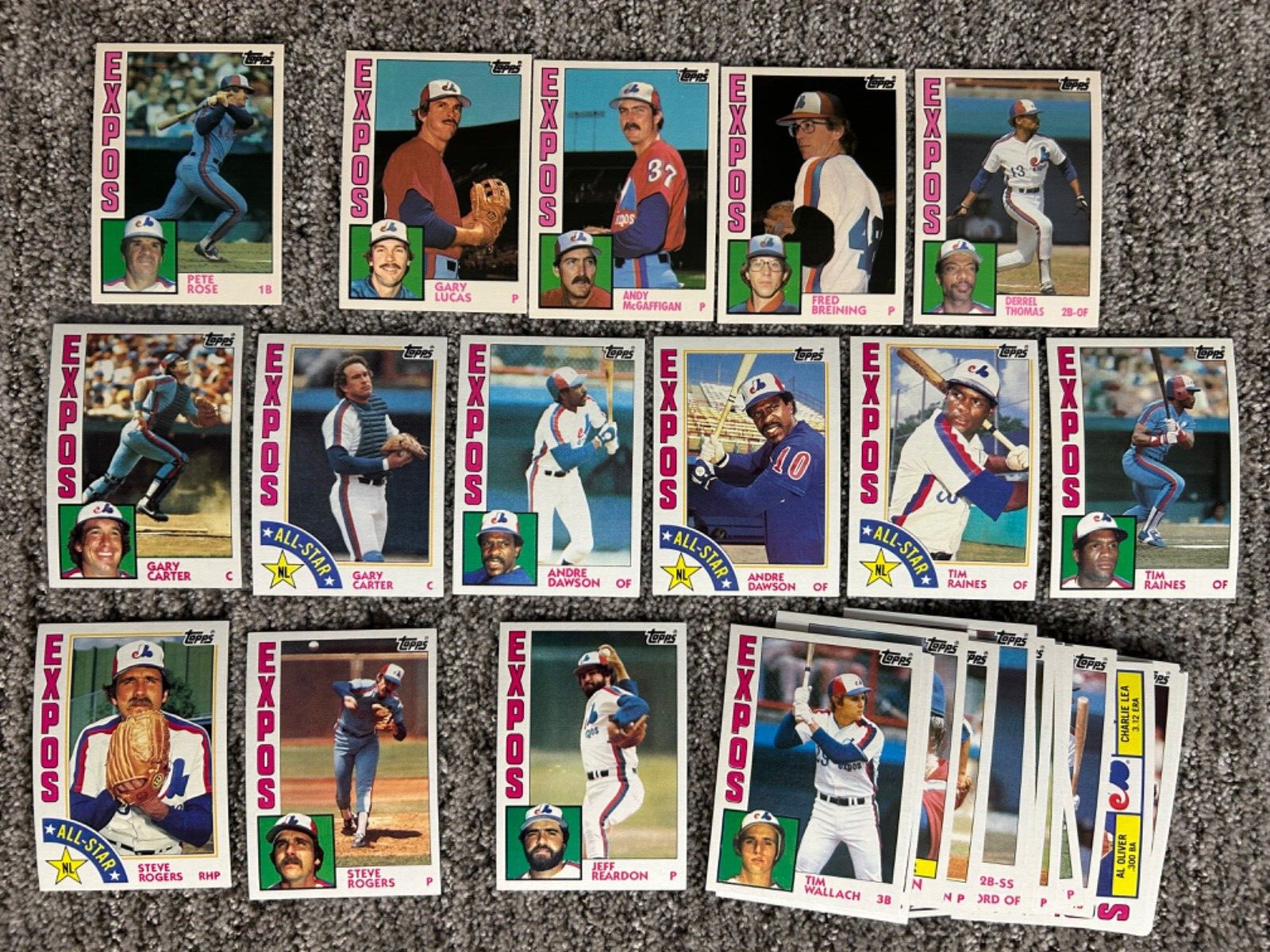 Montreal Expos Topps Baseball Cards 3 Team Sets With Traded 1984 – 85 – 86