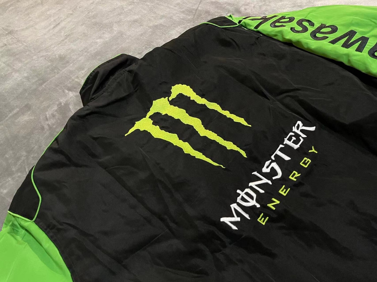 Unisex Adult Kawasaki Jacket Ebroidered Cotton Padded F 1 Racing Jacket