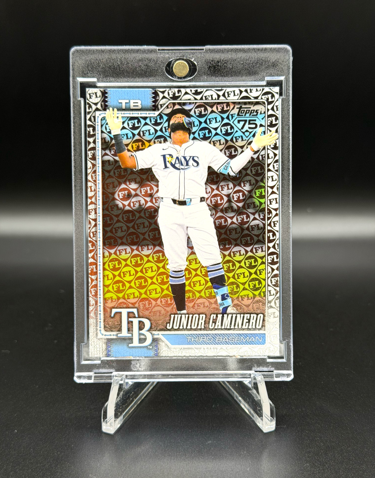Topps 2026 Topps Series One Junior Caminero Topps Logo #328 Tampa Bay Rays