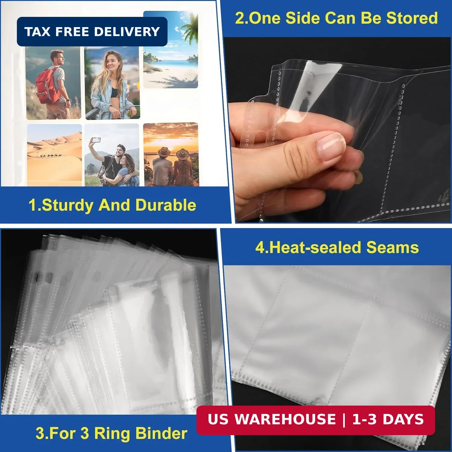 2160 Pockets Card Sleeves Binder Sheets, 9 Pocket Card Sleeves for 3 Ring Binde,