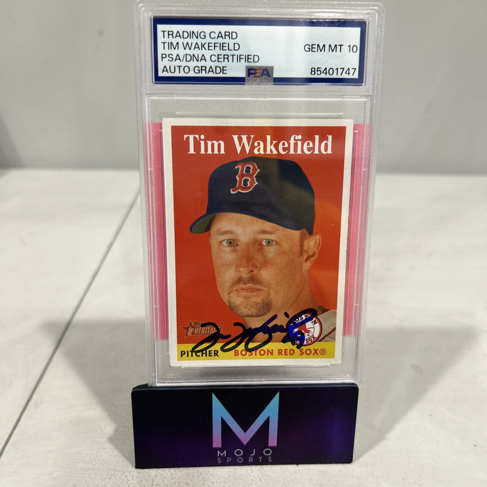 Tim Wakefield 2007 Topps Heritage Auto Grade PSA 10