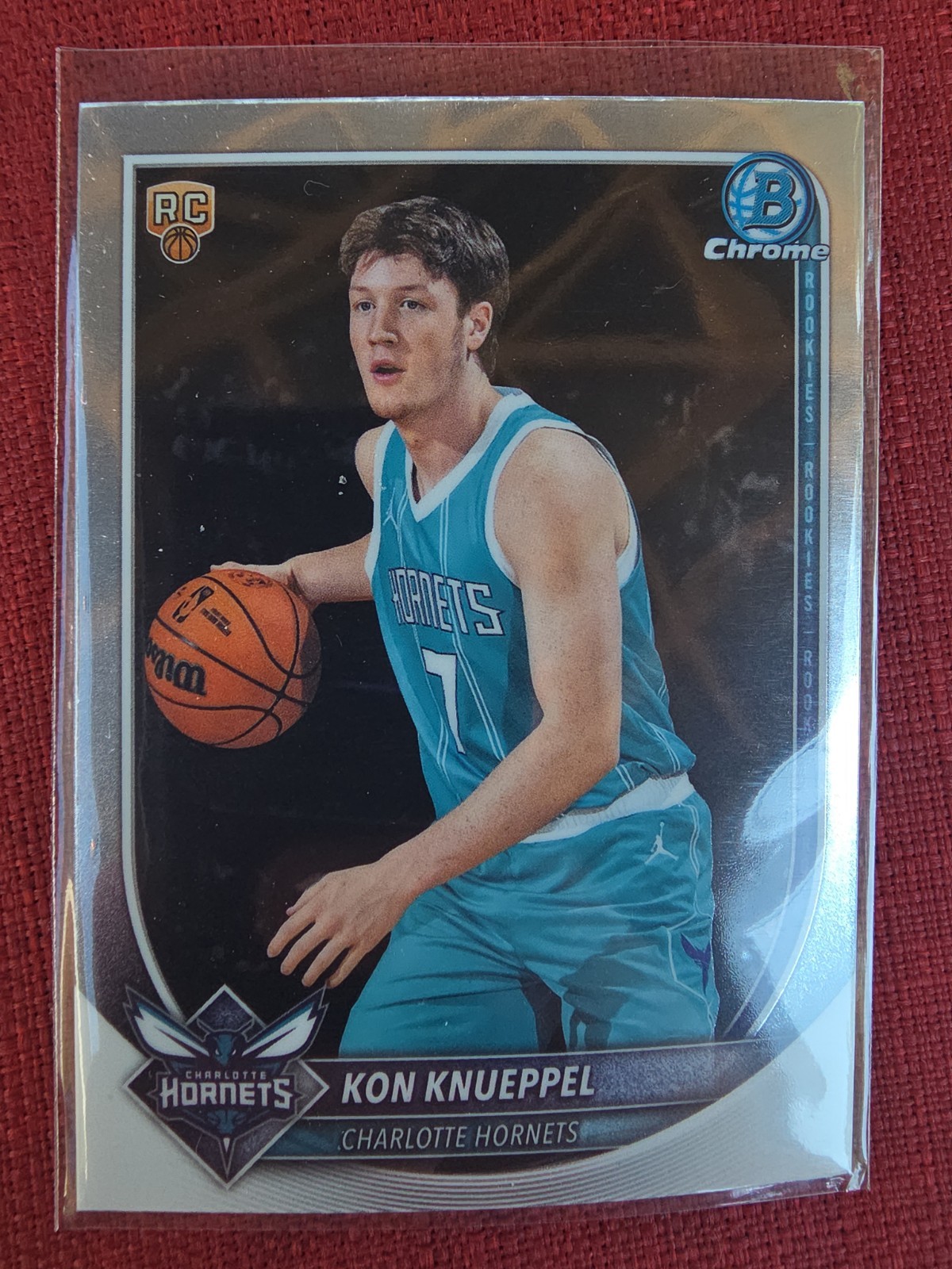2025-26 Bowman Basketball – Kon Knueppel – RC – BCV-4 – Rookie Hornets Chrome