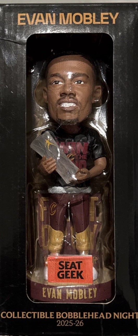 Cleveland Cavaliers Evan Mobley DPOY Special Ticket Bobblehead 4/5/26 Rare