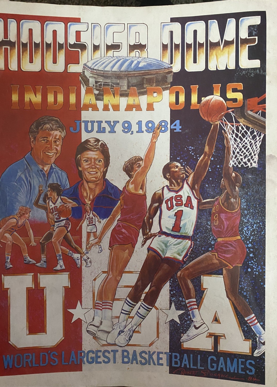 1984 U.S. Olympic Basketball vs NBA All Stars Program Michael Jordan Men & Women