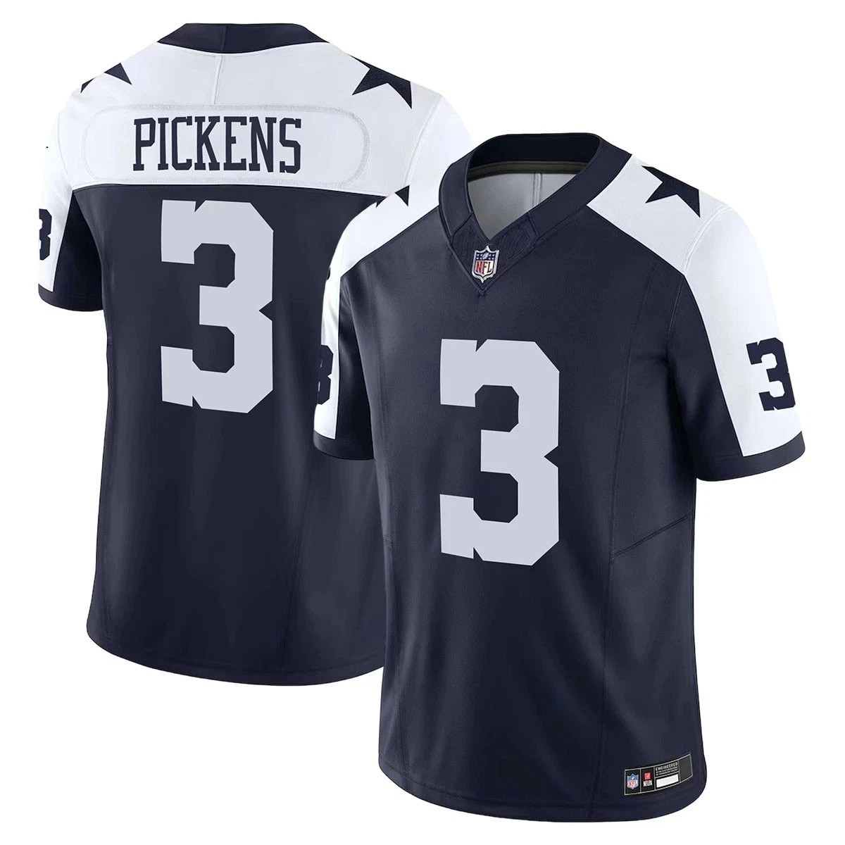2025 Men’s Cowboys #3 George Pickens Limited Stitched Jersey Navy/White S-3XL