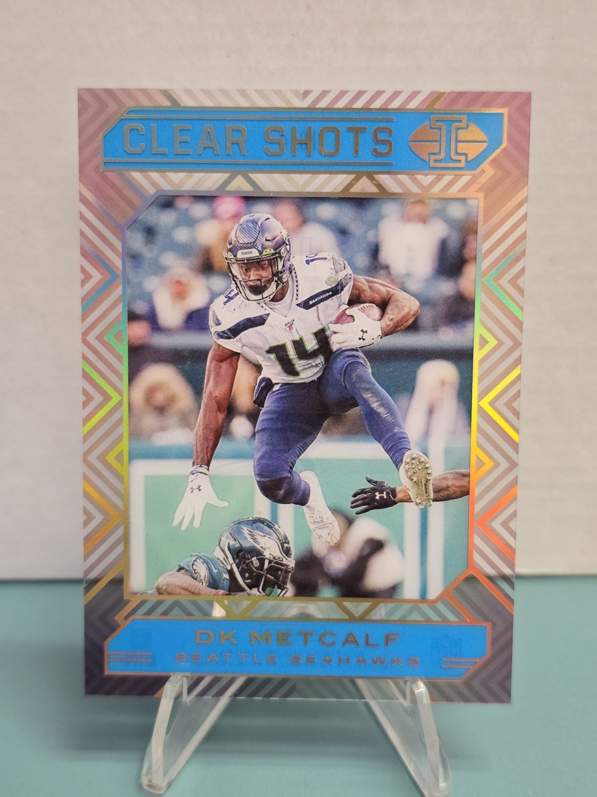 2020 Panini Illusions DK Metcalf #4 Clear Shots Light Blue /299 Seattle Seahawks