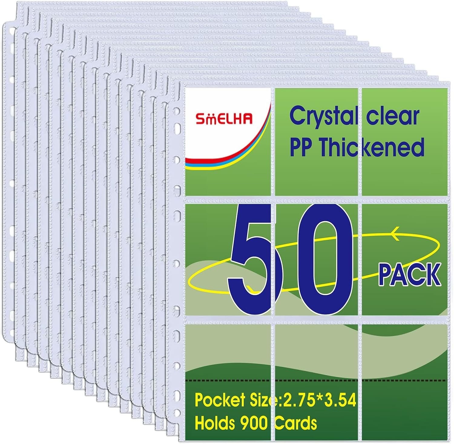 900 Baseball Card Sleeves Trading Photocard Binder Protectors 9 Pocket 50 Sheets