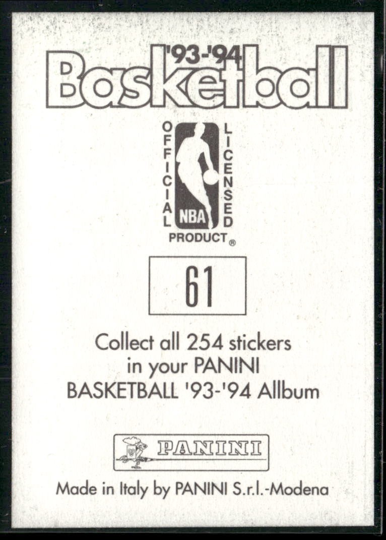 1993-94 Panini Stickers Shawn Kemp #61 Seattle SuperSonics