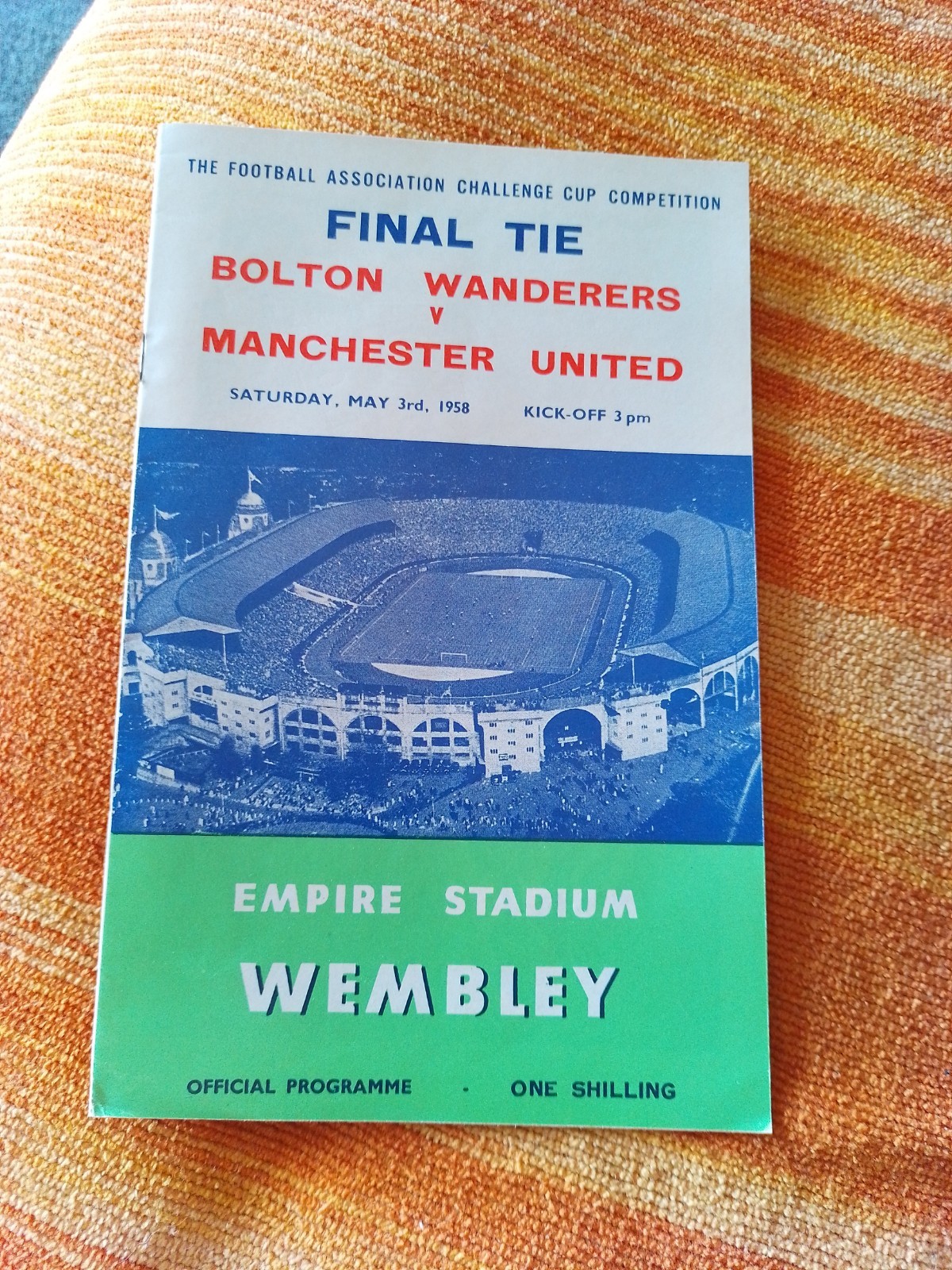 BOLTON v MANCHESTER UNITED 1958 FA CUP FINAL Reproduction PROGRAMME (1)
