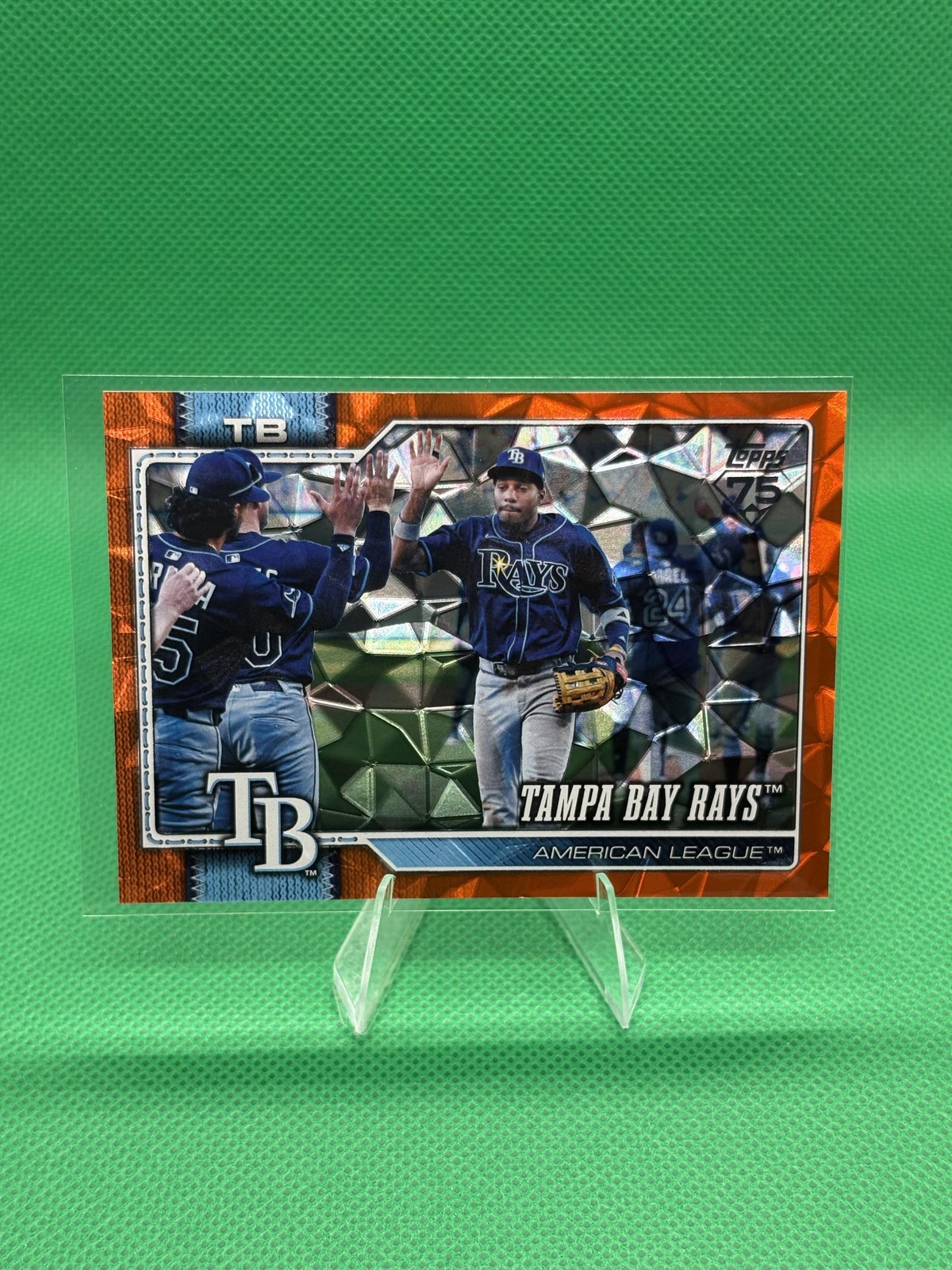 2026 Topps #408 Tampa Bay Rays Orange Diamante Foil #/25