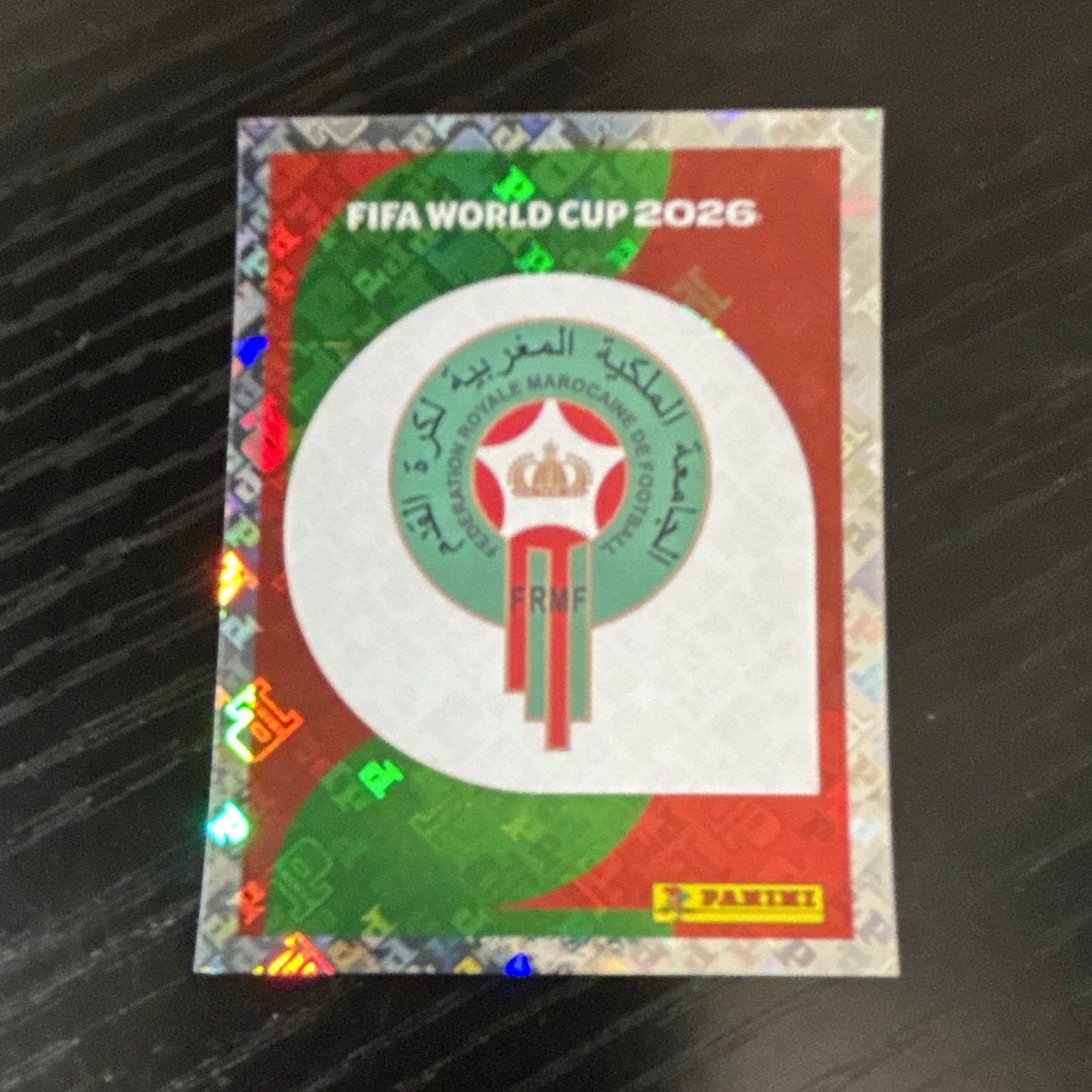 Panini FIFA World Cup 2026 Soccer Sticker Morocco MAR 1 Team Badge Foil