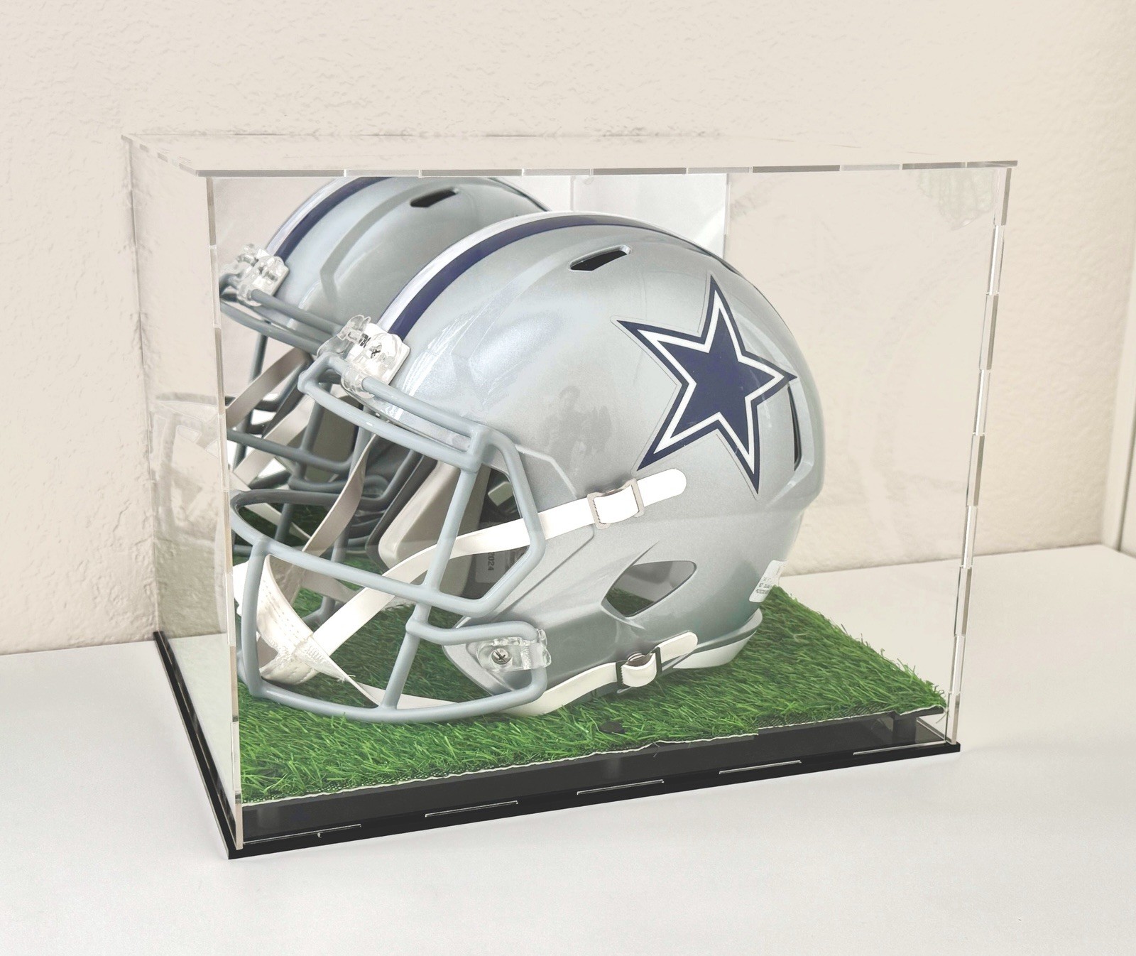 Full Size Camouflage Acrylic Football Helmet Display Case Camo Base, Back Mirror