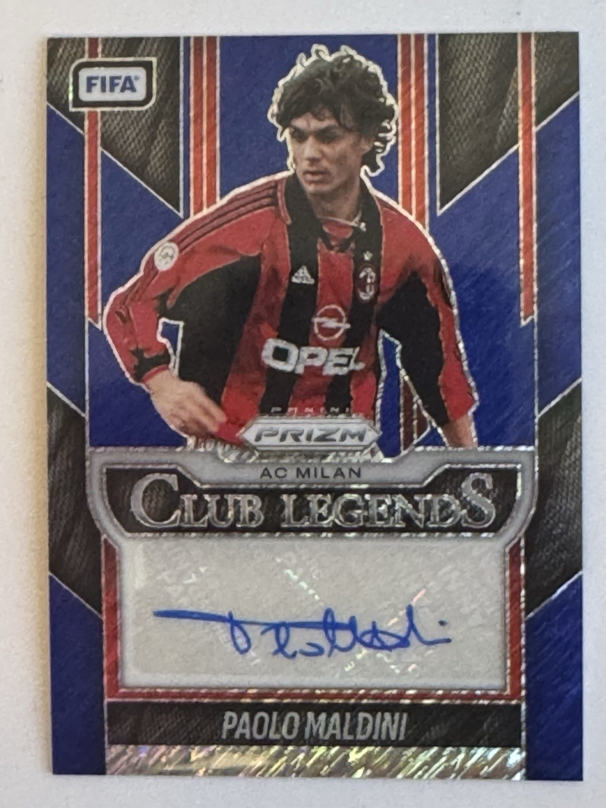 Paolo Maldini Prizm Club Legends Auto Fifa 25-26 AC Milan FOTL Blue shimmer