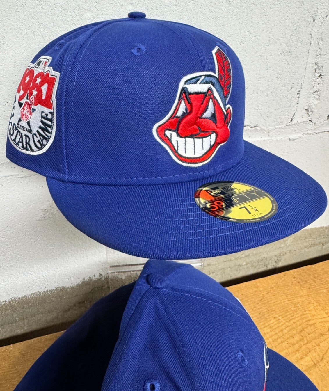 Cleveland Indians Wahoo ROYAL BLUE New Era Fitted Club 59Fifty Hat Custom NEW