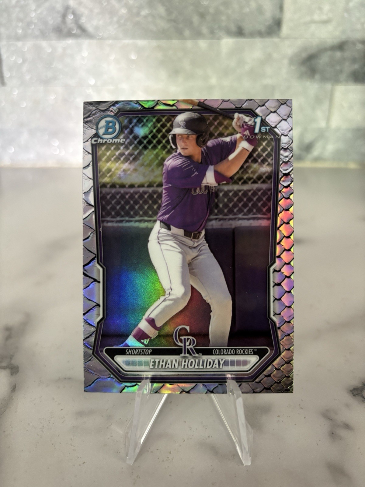 Ethan Holliday 2026 Bowman Chrome 1st Reptilian Rockies BCP-1