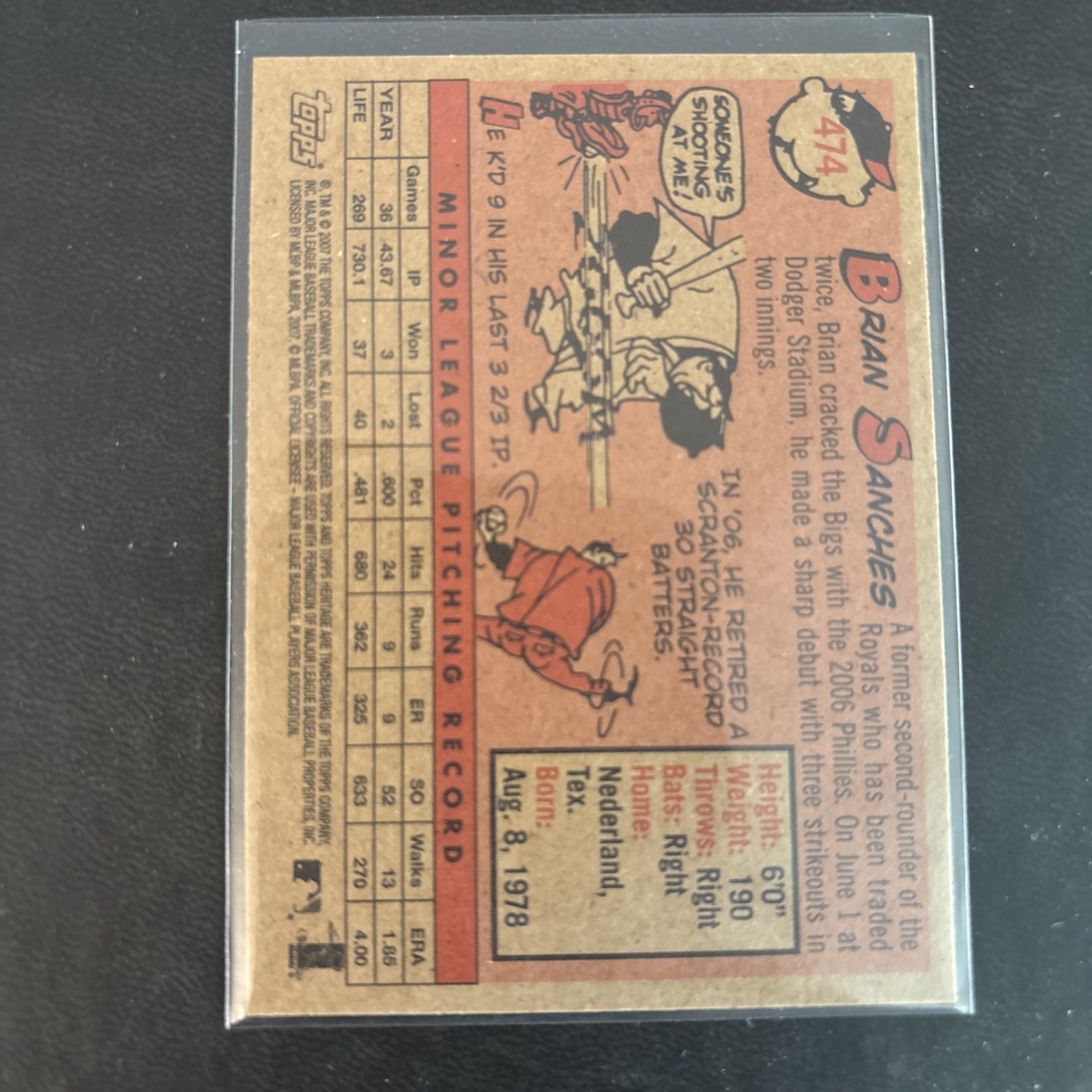 2007 Topps Heritage – Brian Sanches #474 SP
