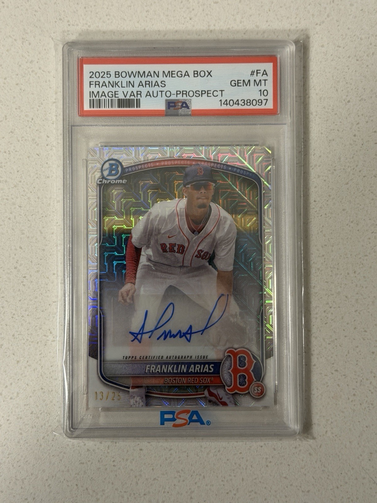 2025 Bowman Chrome Prospect Image Variation Auto Franklin Arias #CPA-FA 13/25