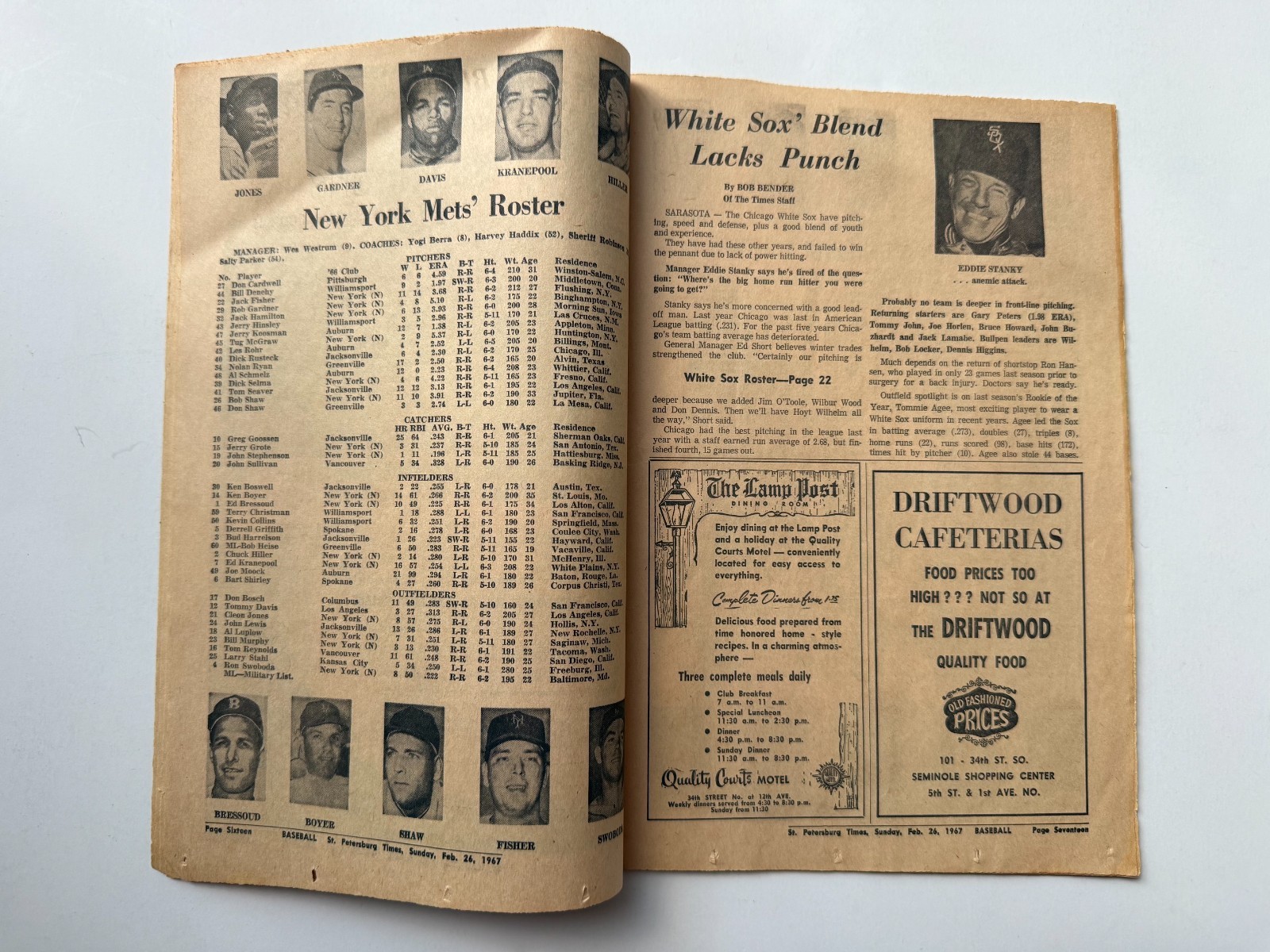 1967 Florida MLB Baseball SPRING TRAINING GUIDE Stan Musial St. Louis Cardinals