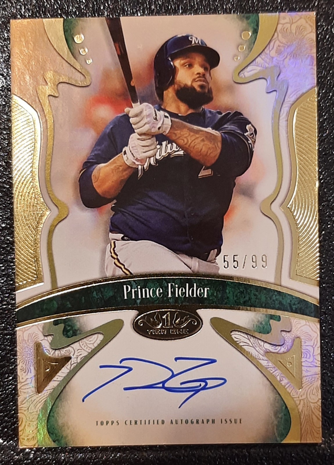 2026 Topps Tier One Prince Fielder Connoisseurs Auto #CA-PF Brewers #’d /99