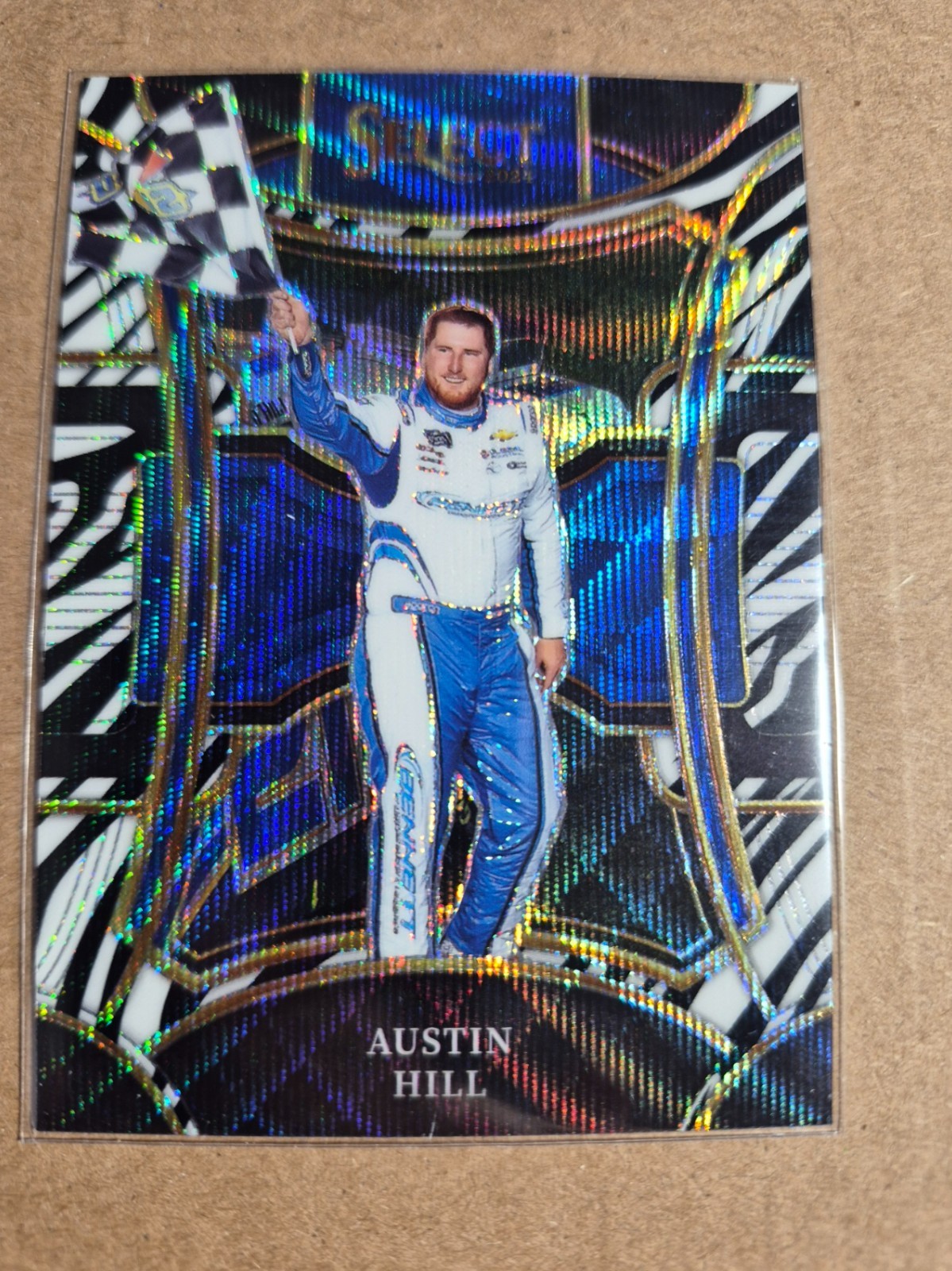 AUSTIN HILL 2024 PANINI SELECT NASCAR TRACKSIDE ZEBRA PRIZM SSP #204