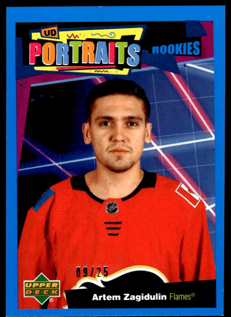 2020-21 Upper Deck UD Portraits Platinum Blue Artem Zagidulin 09/25 Calgary
