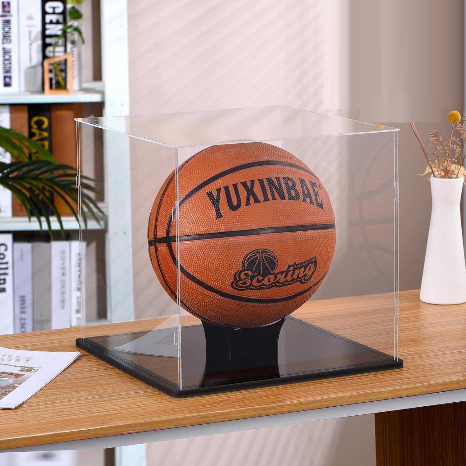 Clear Acrylic Display Case UV Protected Acrylic Basketball Holder, Display Case