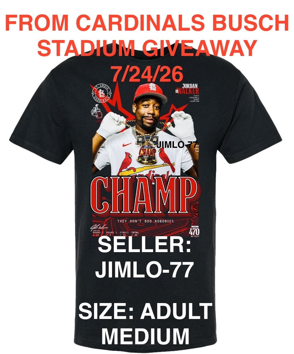 PRESALE JORDAN WALKER HOME RUN DERBY CHAMPION SHIRT MED 7/24/26 SGA CARDINALS