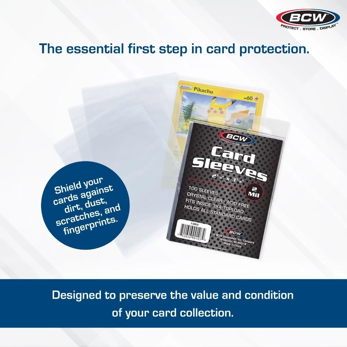 BCW Standard Card Sleeves Penny Sleeves 100 Count New Sealed – 1-SSLV