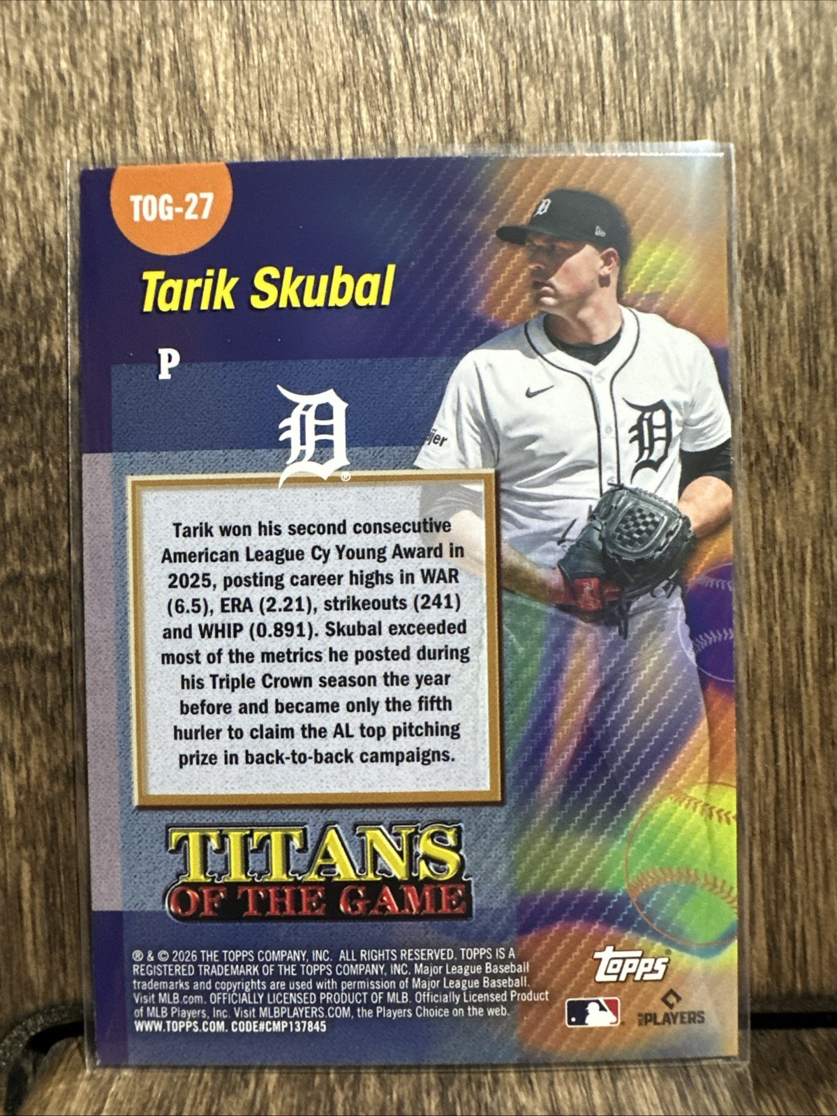2026 Topps Series 2 Tarik Skubal Titans of the Game #TOG-27 Detroit Tigers