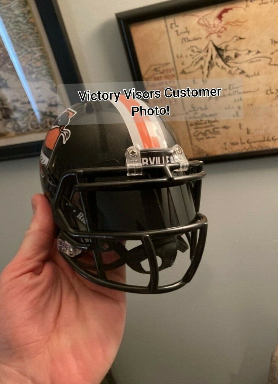 Chrome Mirror Mini Football Helmet Visors (*Flat Style*) FLEXIBLE & DURABLE