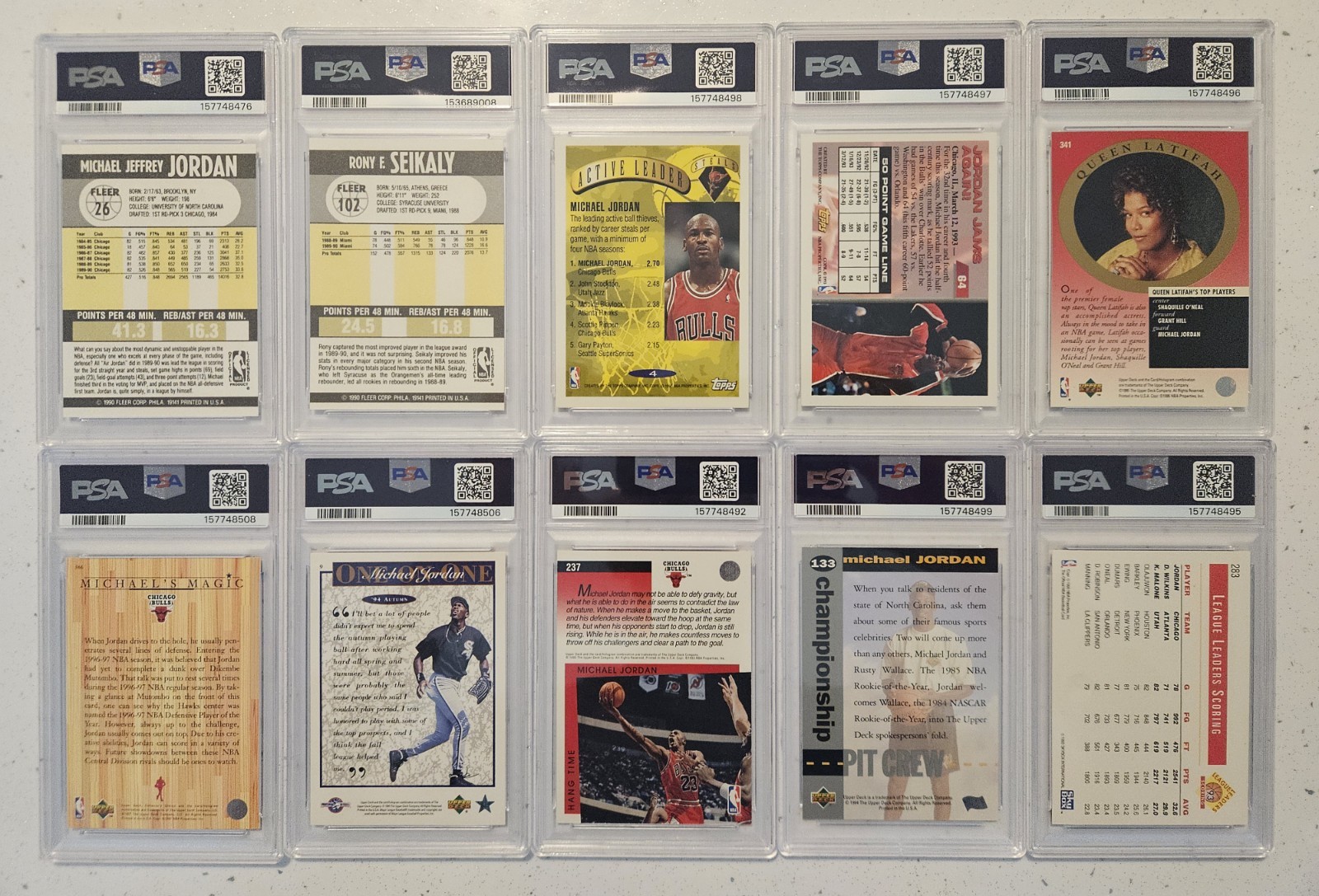 Lot of (10) Michael Jordan PSA 9 Graded Cards All Different 1990-1997 Mint #1