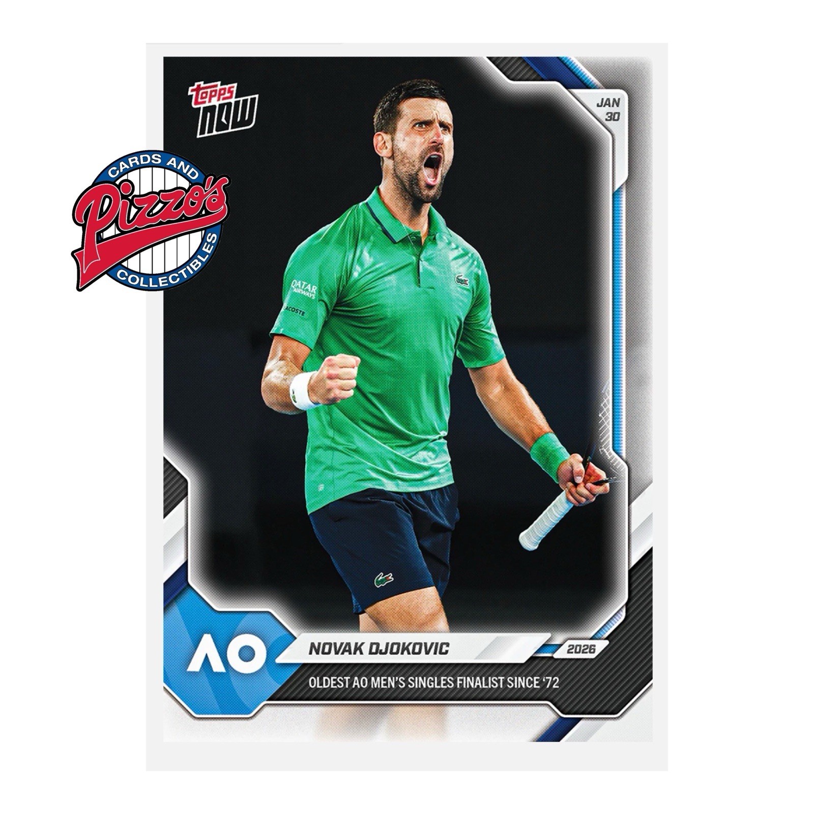 Novak Djokovic Finalist Australian Open 2026 Topps NOW Tennis Card 9 In Hand