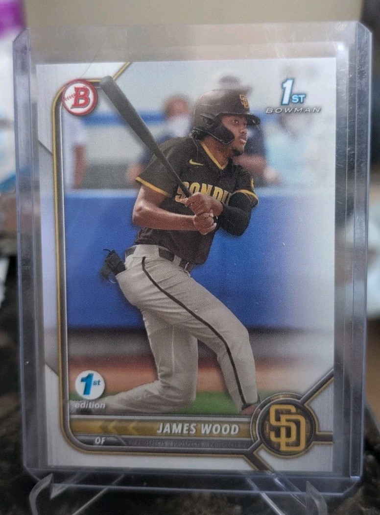 James Wood 1st Rookie Card RC 2022 Bowman Chrome SD Padres Top Prospect #BCP-108