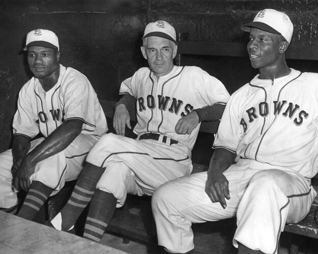 1947 St Louis Browns HENRY THOMPSON and WILLARD BROWN Glossy 8×10 Photo Print