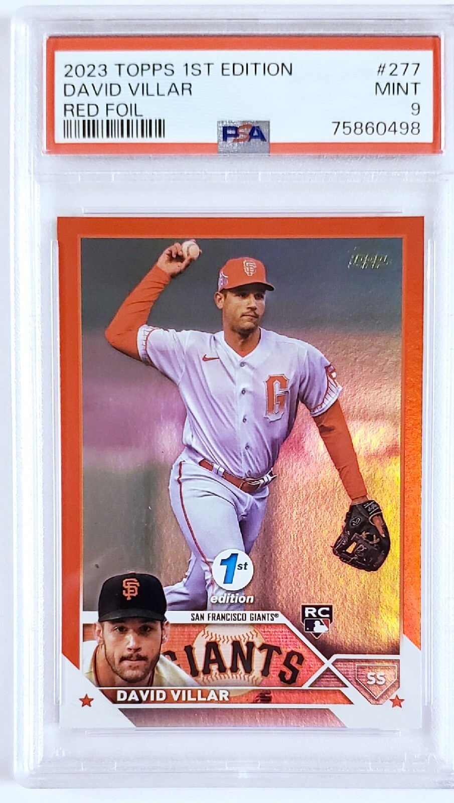 2023 Topps 1st Edition David Villar Red Foil /50 PSA 9