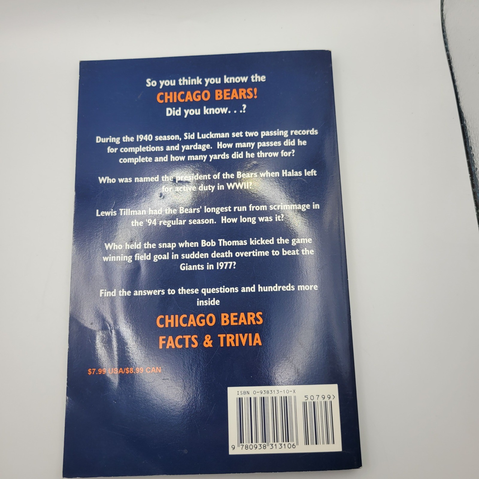 Chicago Bears Facts Trivia Wayne Mausser Signed 1995 Paperback Book