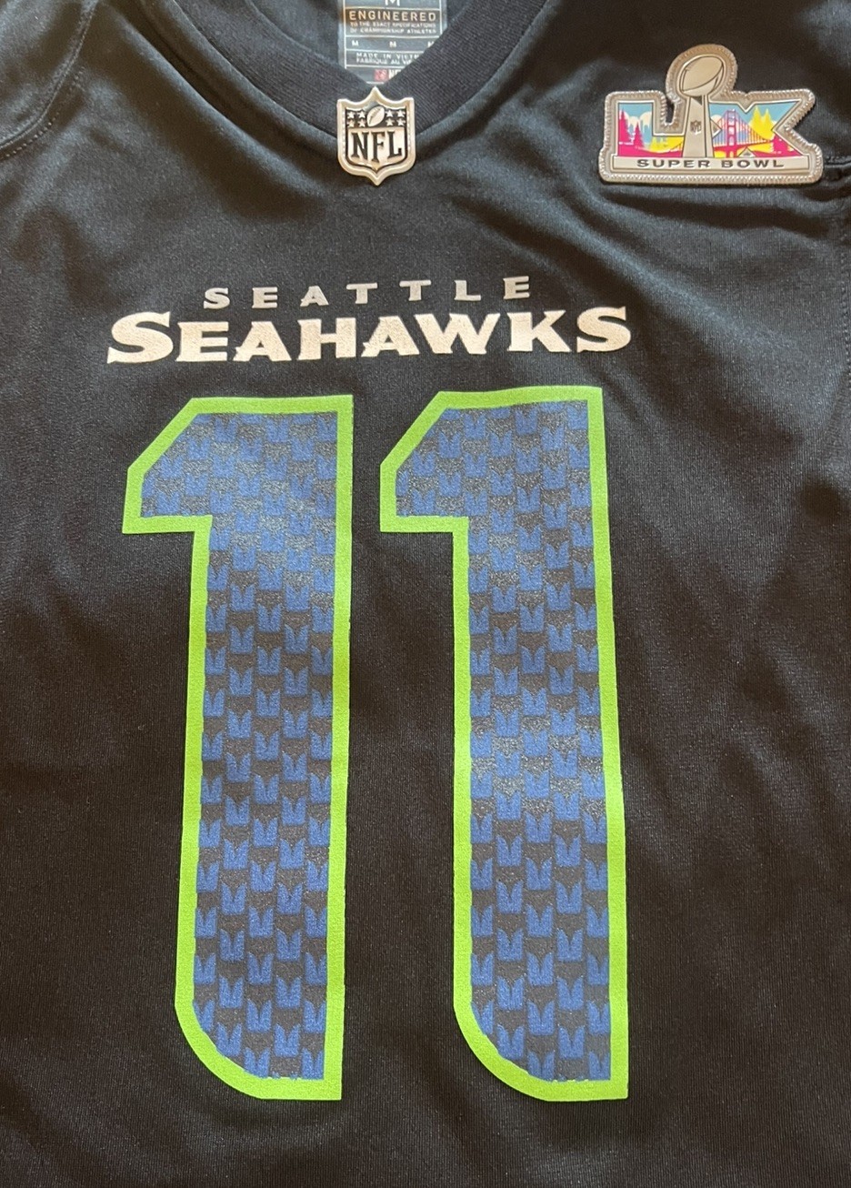 Youth Nike Seattle Seahawks Jaxon Smith-Njigba SB LX Patch Carbon Game Jersey