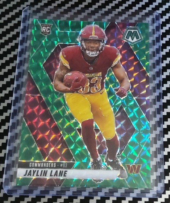 2025 Panini Mosaic Jaylin Lane Rookie #306 Green Mosaic Prizm (RC) Commanders