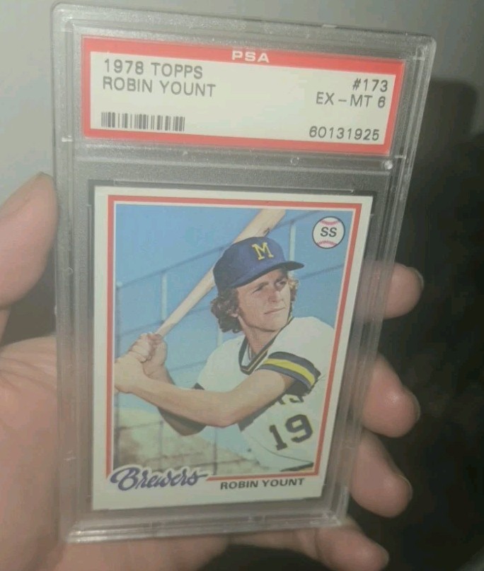 1978 TOPPS #173 ROBIN YOUNT , PSA 6 EX-MT, HOF, MILWAUKEE BREWERS, See my store