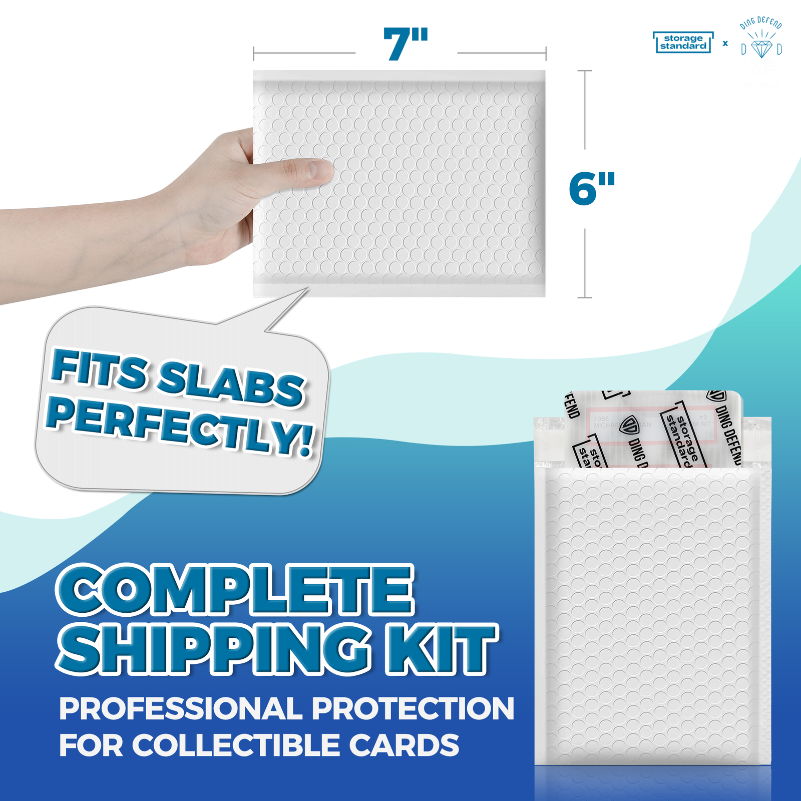 Ding Defend Card Shipping Kit Envelope Bubble Mailers – 110 4’’ x 6’’ Protectors