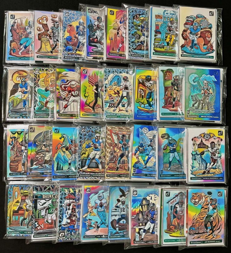 NFL Team Card Lot Pack – Includes 15 Cards & 1 Downtown Decal of selected team