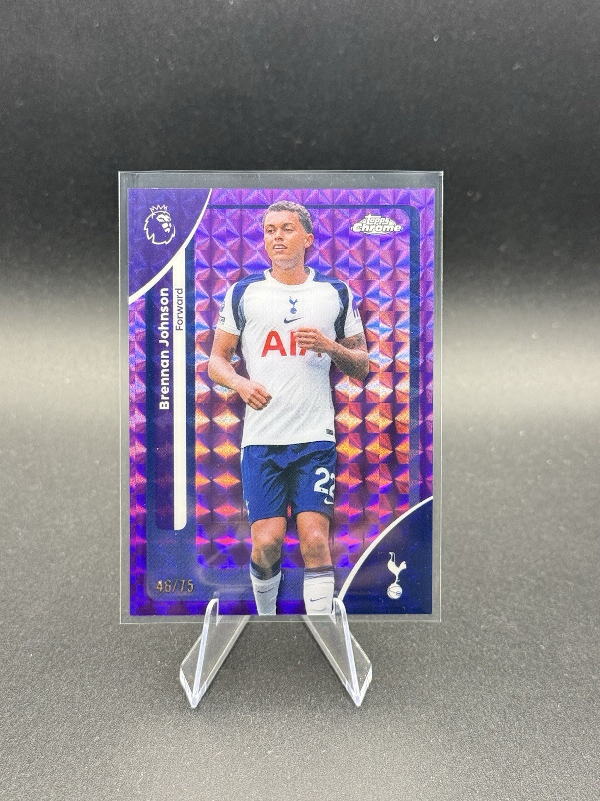 2026 Topps Chrome Premier League Brennan Johnson Purple Geometric Refractor #/75