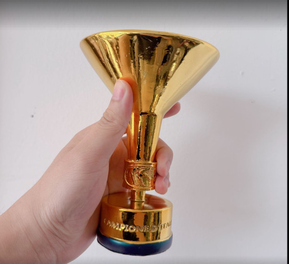 Italian Serie A Scudetto Trophy Resin Replica 16cm Height Championship Trophy