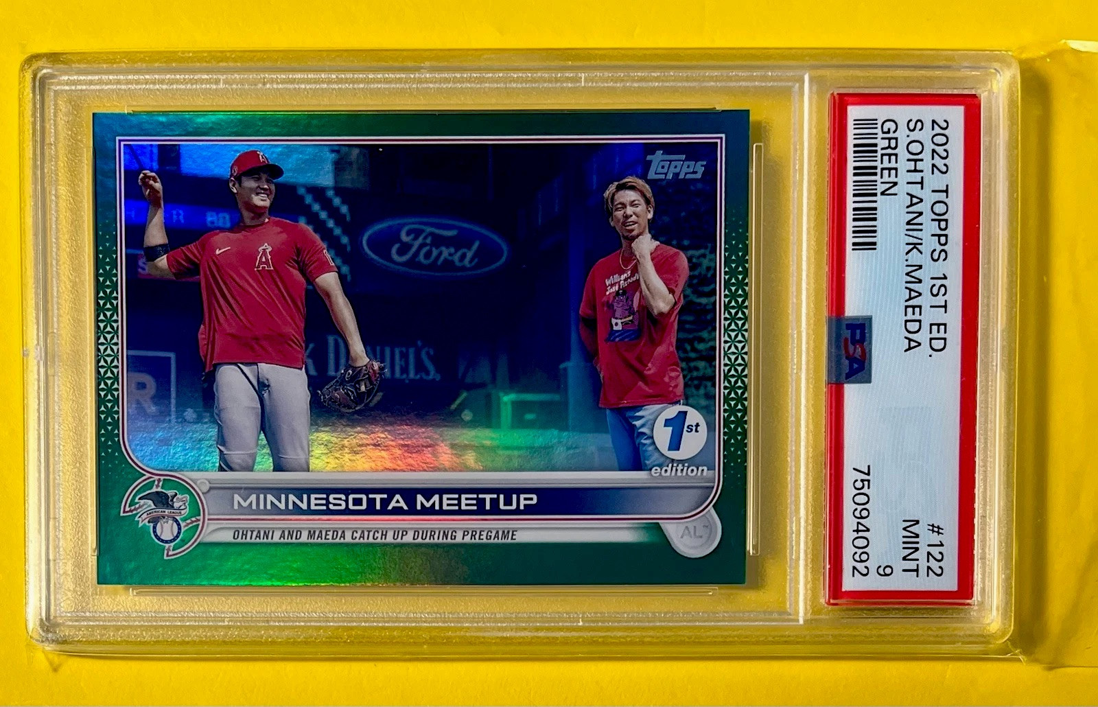 2022 Topps 1st Edition SHOHEI OHTANI PSA 9 SP /150 Green Foil Refractor HTF POP2