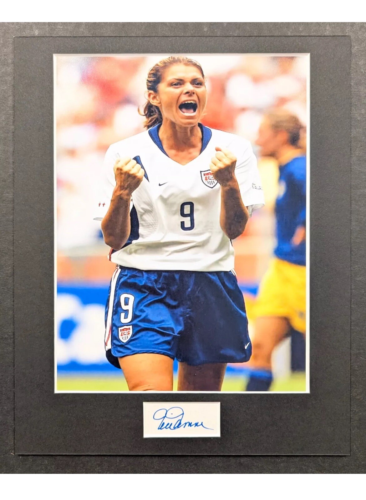 Mia Hamm Signed Cut 8×10 USA Soccer Matted Photo AUTO COA